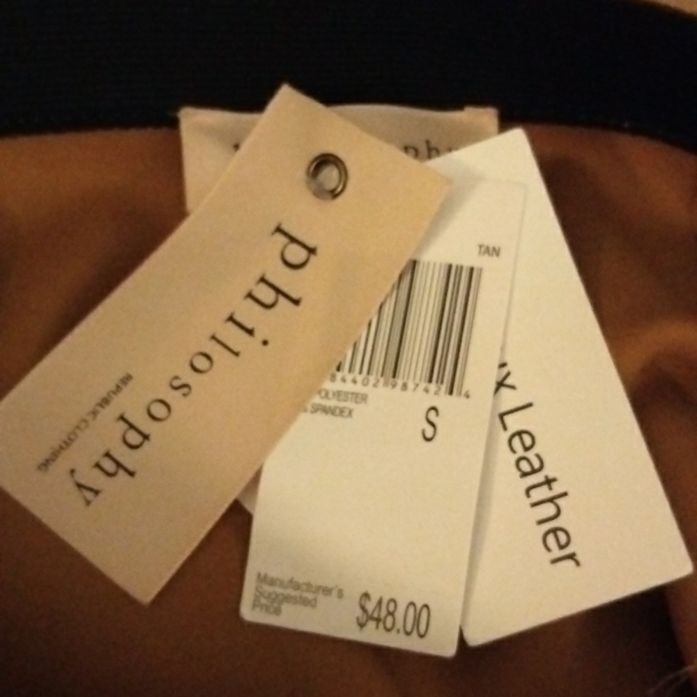 Philosophy Faux Leather (Suede) Pull On Pencil Skirt - Picture 8 of 9